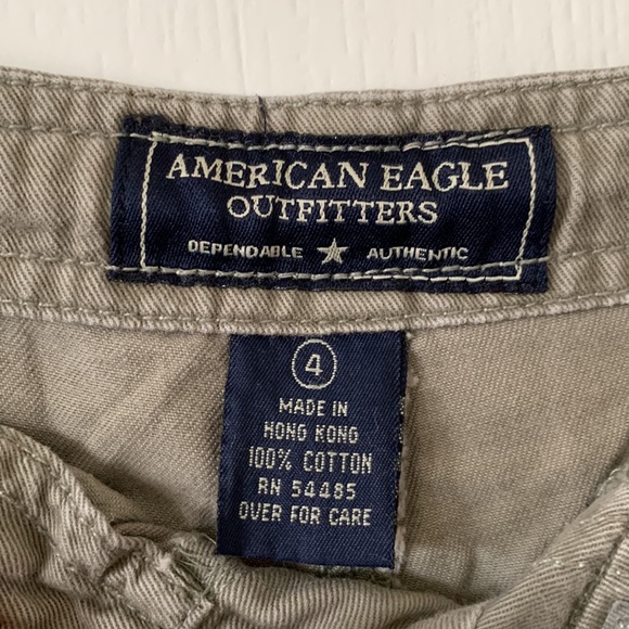 AMERICAN EAGLE Olive Green 100% Cotton Drawstring 3.5” Inseam Shorts Size 4 - Picture 8 of 16